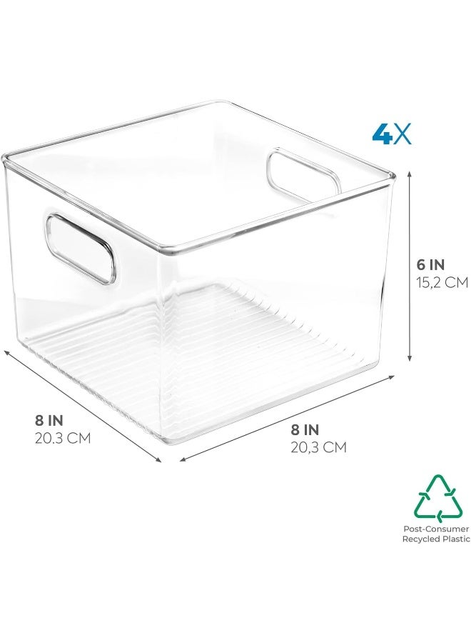 iDesign Pantry Storage Bin with Handles for Kitchen Cabinets or Fridge  Set of 4  Clear  Made in USA - Image 5