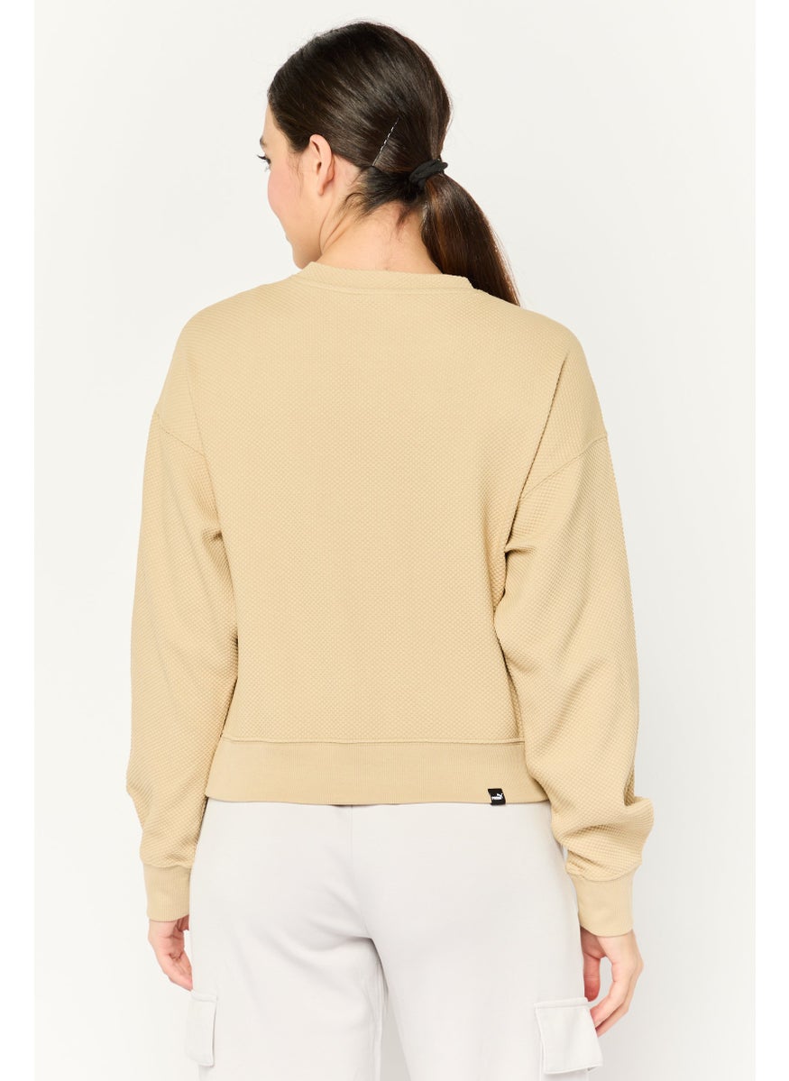 PUMA - Women Sportswear Fit Long Sleeve Outdoor Sweatshirt, Tan - Image 1