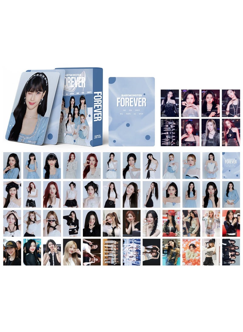 NIBEMINENT 55 Pcs Kpop BABYMONSTER FOREVER Lomo Cards Card For Fans Collection Gifts - Image 1