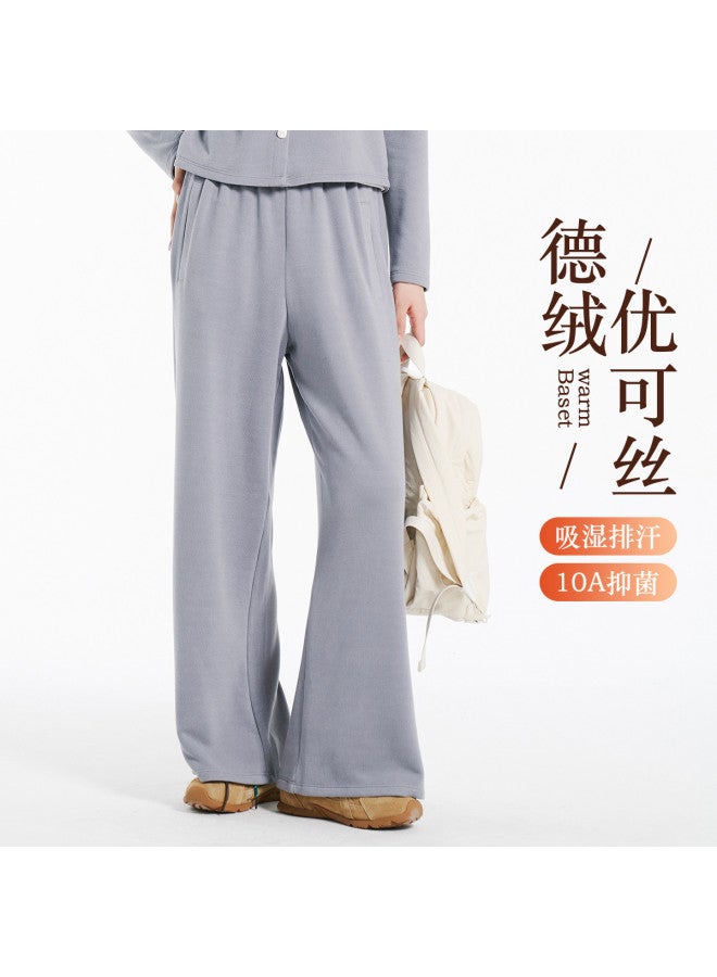 Modal سروال نسائي غير رسمي لخريف وشتاء سميك من المخمل دافئ وقابل للتنفس فضفاض ومريح ومتعدد الاستخدامات - Image 4