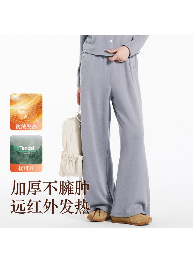 Modal سروال نسائي غير رسمي لخريف وشتاء سميك من المخمل دافئ وقابل للتنفس فضفاض ومريح ومتعدد الاستخدامات - Image 5