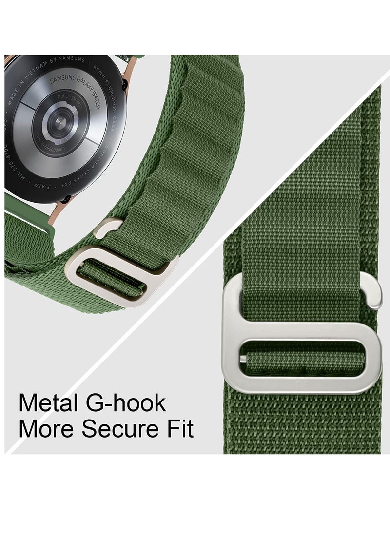 Generic Alpine Loop 22mm Compatible With Honor Dream Watch 46mm Sport, Durable Sport Nylon Strap With Titanium G Hook  Olive Green  - Image 3