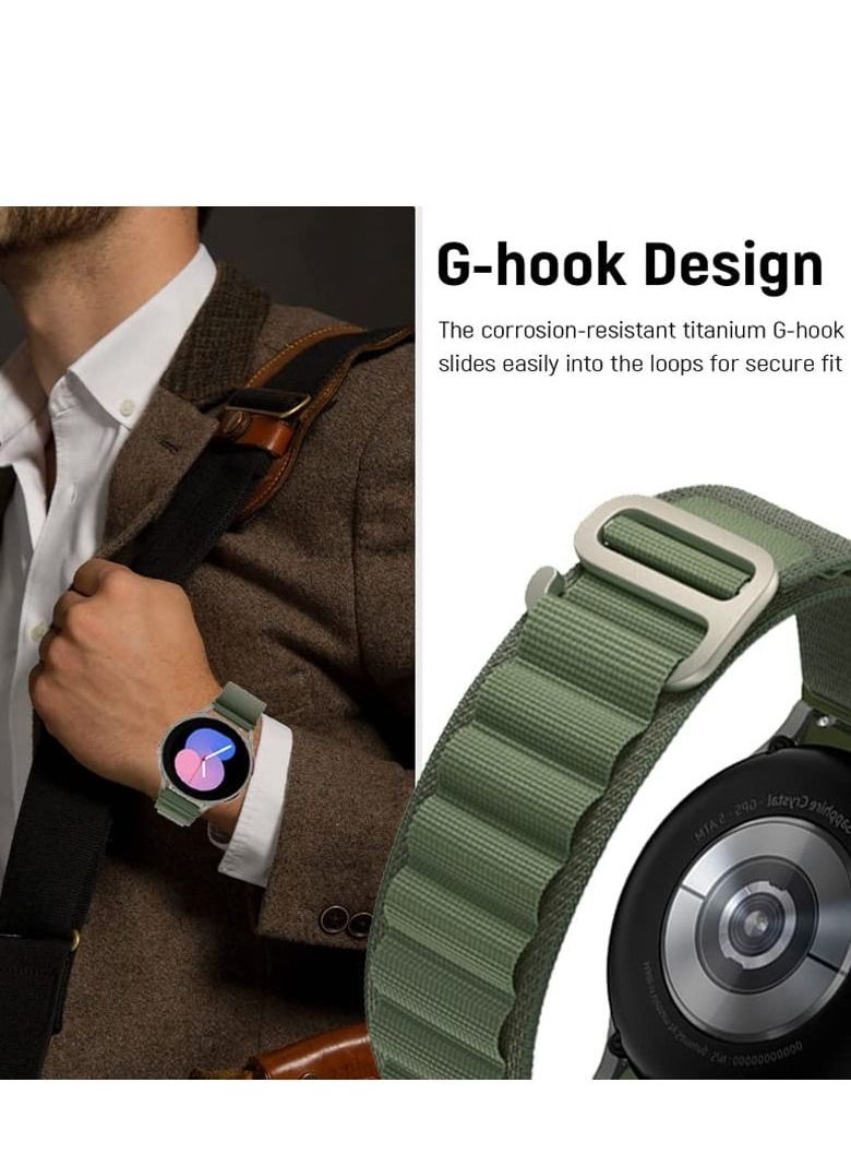 Generic Alpine Loop 22mm Compatible With Honor Dream Watch 46mm Sport, Durable Sport Nylon Strap With Titanium G Hook  Olive Green  - Image 2