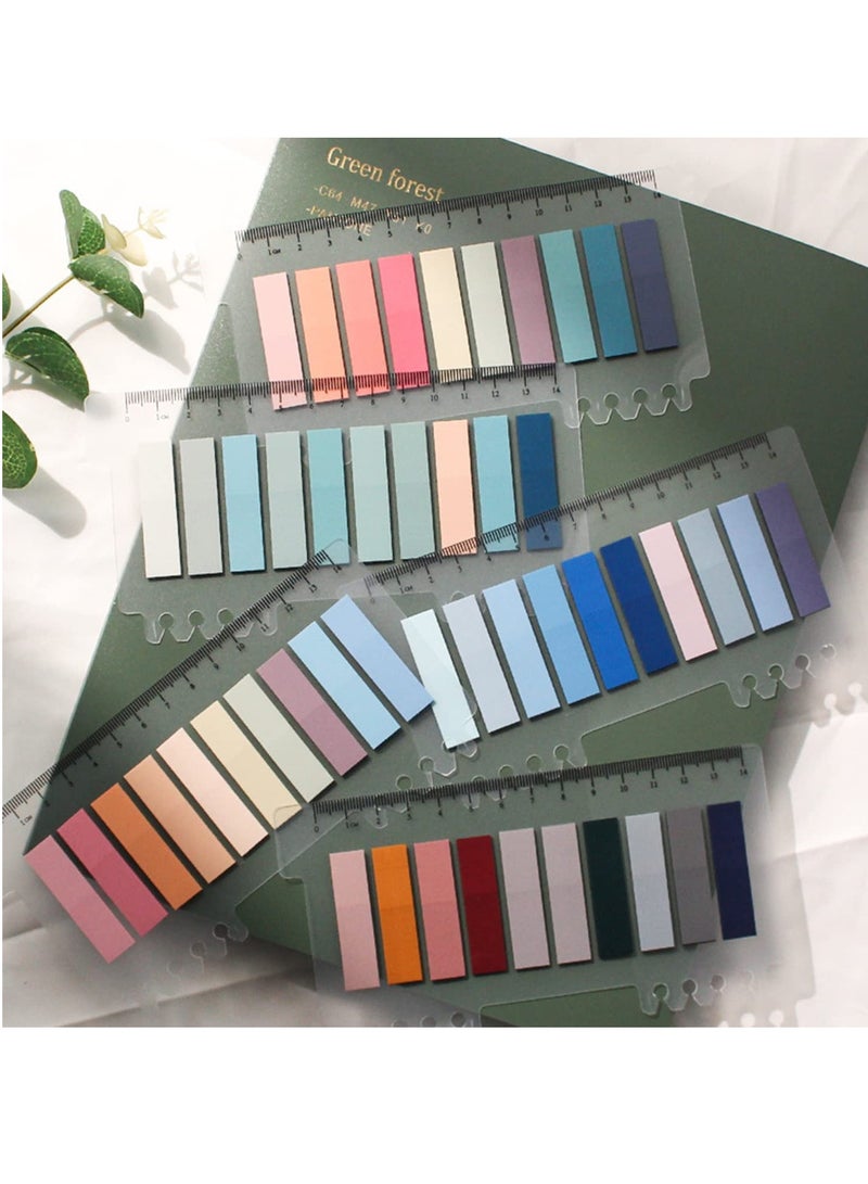 Page Markers Sticky Index Tabs, 6 Sheets Morandi Strip, Writable Notes with Ruler for Marking Classify File, Sticks Securely, Removes Cleanly 1200 Pcs - Image 2