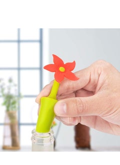 Y&D Wine Stopper Stoppers For Bottles Food-Grade Silicone Corks Reusable Bottle Cover Cute Colorful Flowerswine Decorative BPA Free 6 Pcs  - Image 4