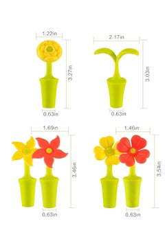 Y&D Wine Stopper Stoppers For Bottles Food-Grade Silicone Corks Reusable Bottle Cover Cute Colorful Flowerswine Decorative BPA Free 6 Pcs  - Image 3