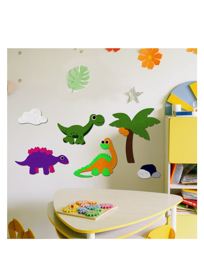 Dinosaur Flannel Felt Board 41 Pcs Interactive Learning Kit for Kids Wall Hanging Birthday Gift Fun Classroom Activities - Image 4