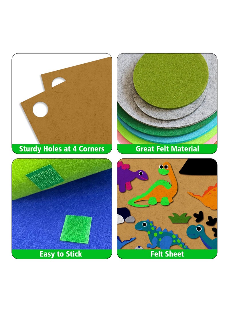Dinosaur Flannel Felt Board 41 Pcs Interactive Learning Kit for Kids Wall Hanging Birthday Gift Fun Classroom Activities - Image 5