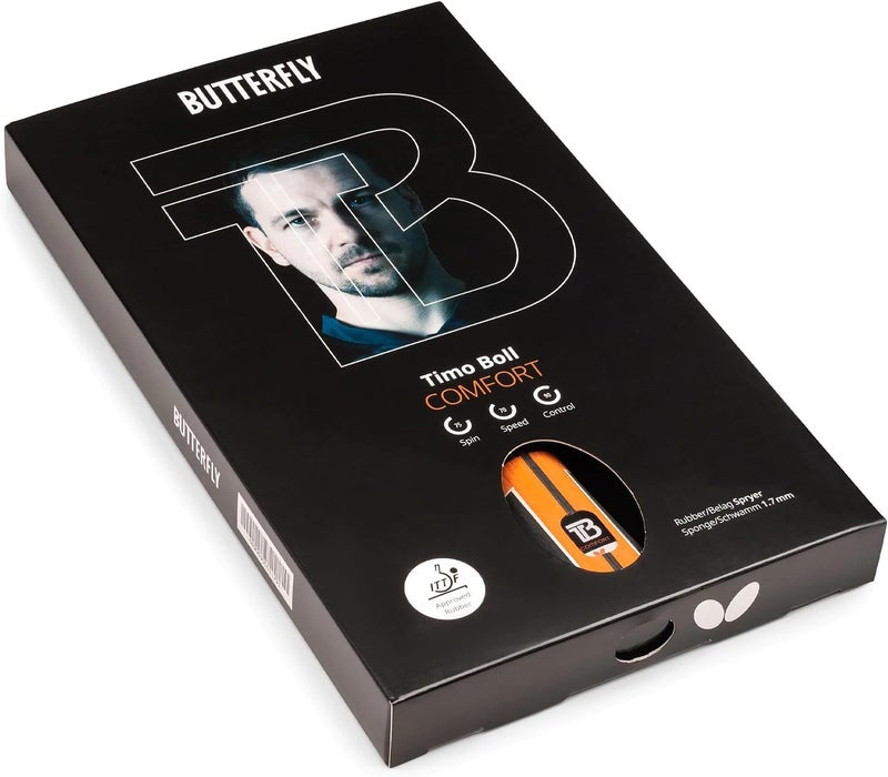 Butterfly Timo Boll Comfort Table Tennis Racket| High Control and Versatile Offense for Club Beginners and Advanced Players with Medium-Fast Grippy Rubbers - Image 1