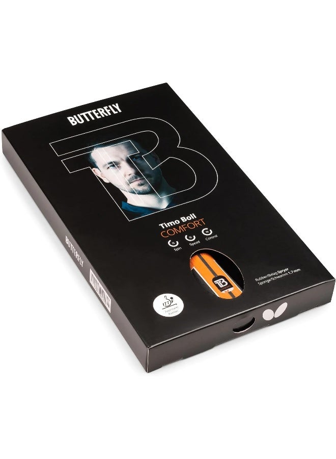 Butterfly Timo Boll Comfort Table Tennis Racket| High Control and Versatile Offense for Club Beginners and Advanced Players with Medium-Fast Grippy Rubbers - Image 1