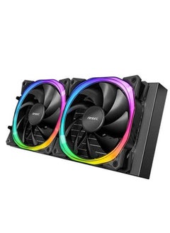 ANTEC Vortex 240 AIO ARGB CPU Liquid Cooler, 600~2000 RPM Fan Speed, 57.93 CFM Fan Airflow, Hydraulic Bearing Type, Suspended Spiral Pump Head Design, Highly Efficient Cooling Pump, EPDM High-Density Tubing, Superior Fin Density  - Image 3