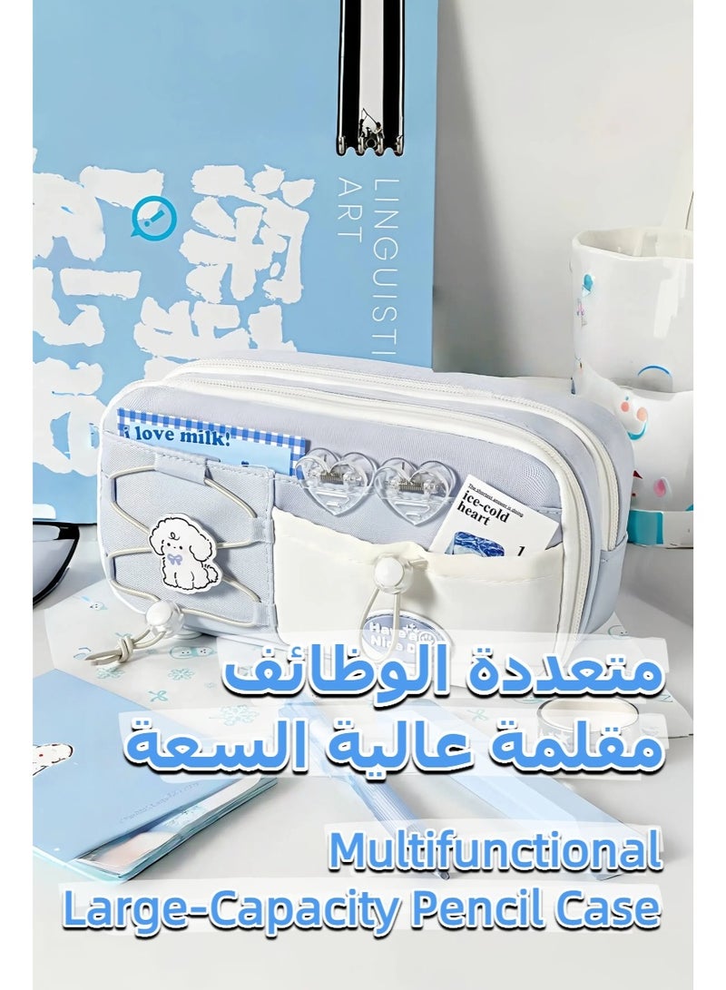 حافظة أقلام عصرية، حافظة قرطاسية متعددة الأقسام، مناسبة للأولاد والبنات لتخزين اللوازم المدرسية - Image 2