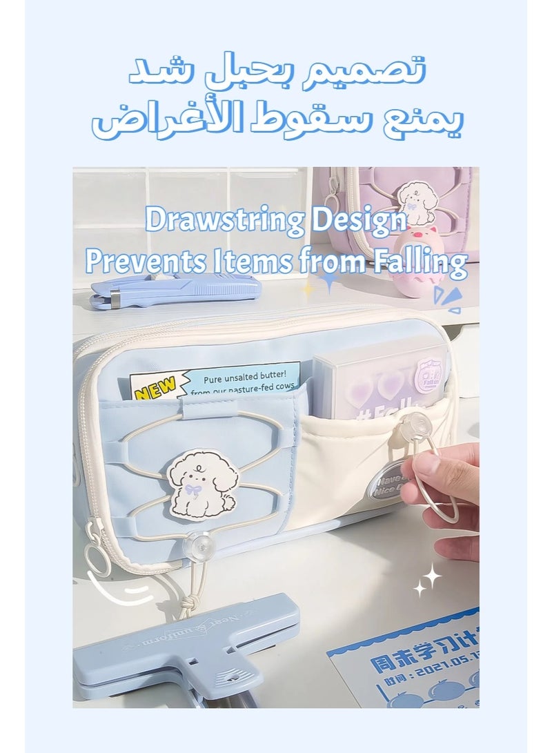 حافظة أقلام عصرية، حافظة قرطاسية متعددة الأقسام، مناسبة للأولاد والبنات لتخزين اللوازم المدرسية - Image 3