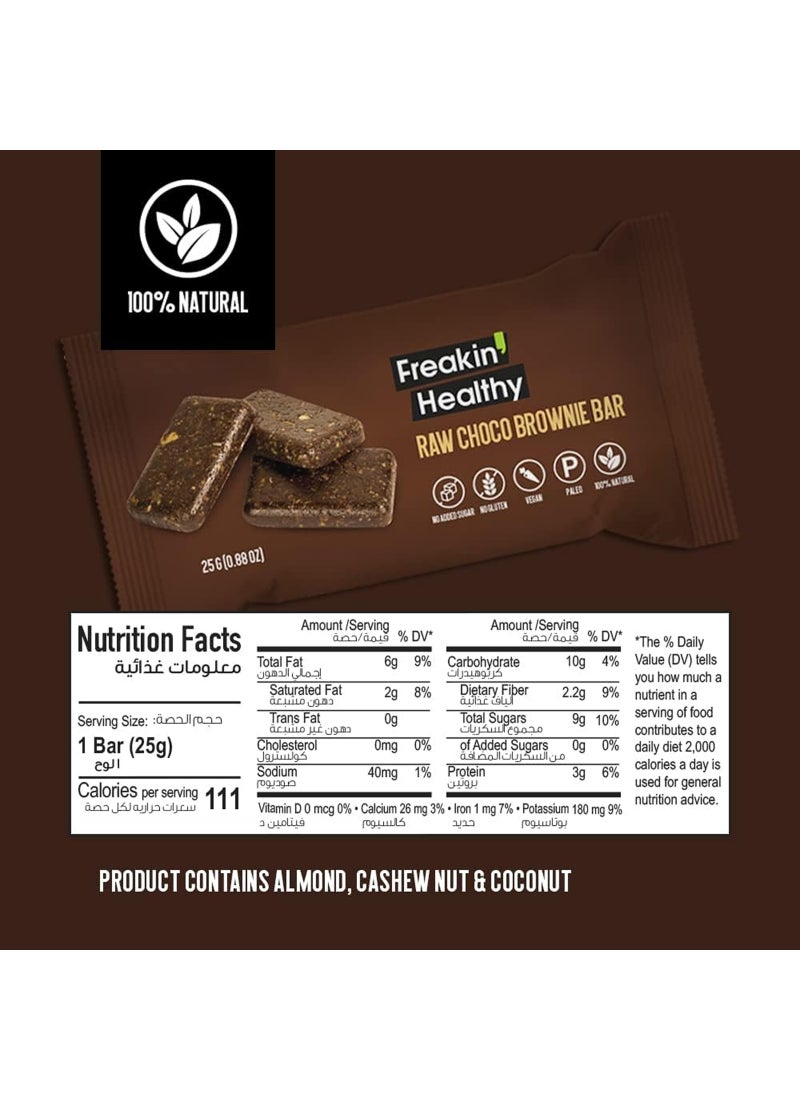 Freakin Healthy Raw Choco Brownie Bar 25g (3g Protein) - Image 2