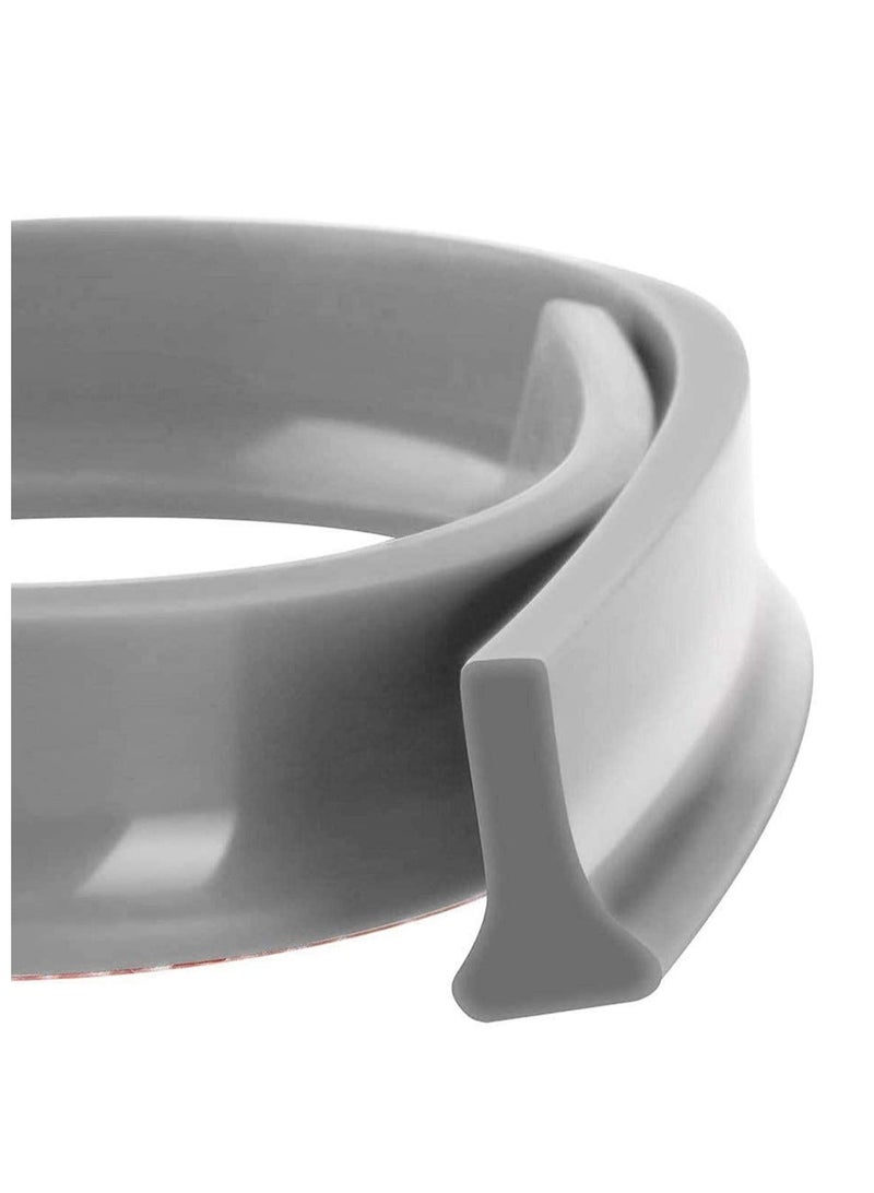 Collapsible Threshold Water Dam Self-Adhesive Shower Barrier Bathroom And Kitchen Stopper, Home Retention System, Waterproof Flow Block Seal Strip Gray 1.2M - Image 1