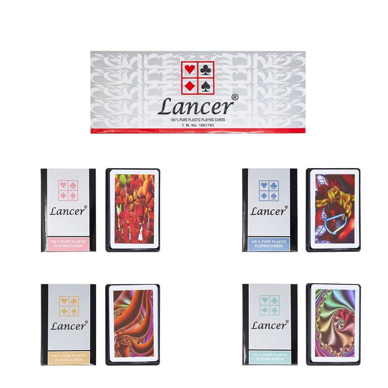 lancer - PVC Playing Cards Pack of 3, 100% Pure Plastic Multicolor Cards Packed in Individual Containers - Image 2