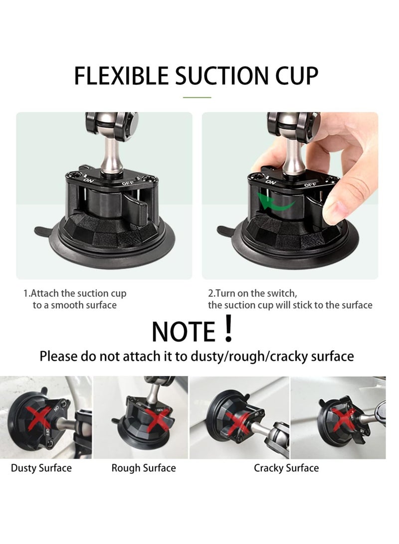 Car Phone Mount for Video Recording  Universal Magic Arm Suction Holder for Windshield Dashboard & Vlog Shooting Compatible with All Smartphones - Image 4