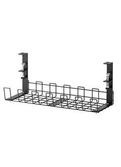 HomarKet Under Desk Cable Management Tray Super Sturdy Desk Wire Management Organizer Clamp Install Metal Cord Management Rack Perfect for Office Home 12.99 inch Cable Tray Basket Black  - Image 2