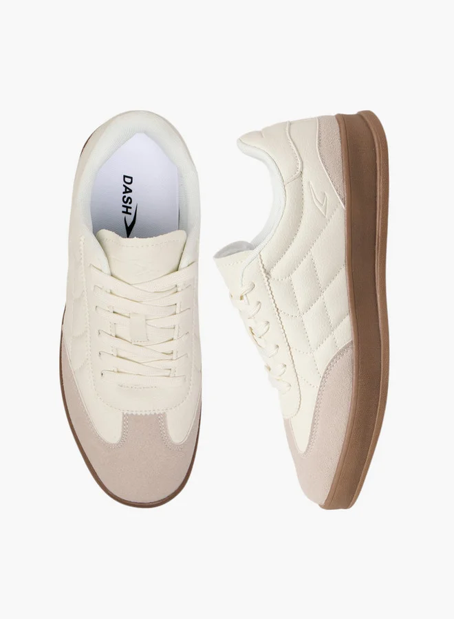 Dash Women Panelled Sneakers with Lace-Up Closure