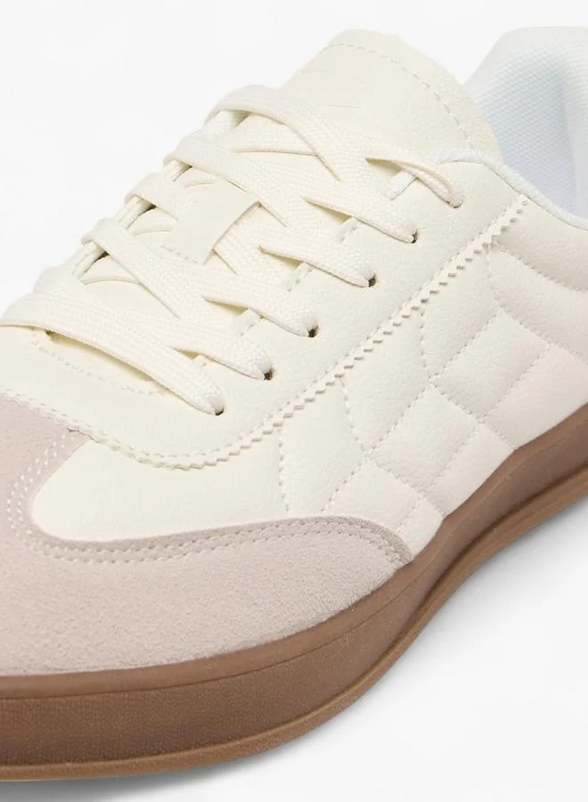 Dash BEIGE Women Panelled Sneakers with Lace-Up Closure for Women | Best Price UAE