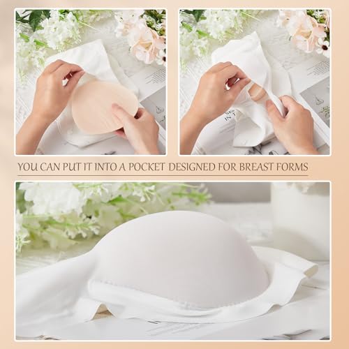 Hercicy 1 Pair Cotton Breast Forms Light Sponge Boobs Mastectomy Breast Cancer Support Bra for Women - Image 4