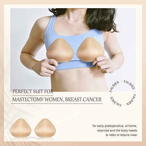 Hercicy 1 Pair Cotton Breast Forms Light Sponge Boobs Mastectomy Breast Cancer Support Bra for Women - Image 5