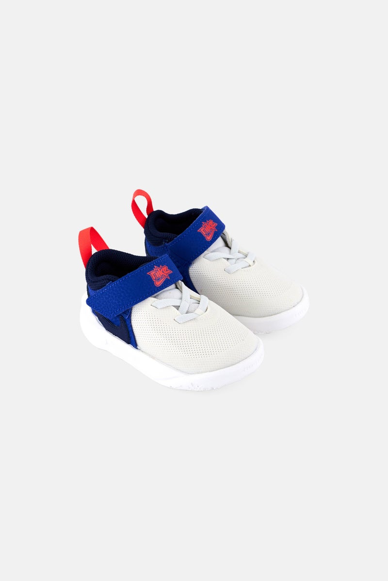 Nike Toddlers Boy Team Hustled D 10 Velcro  Closure Outdoor Shoes, White  - Image 1