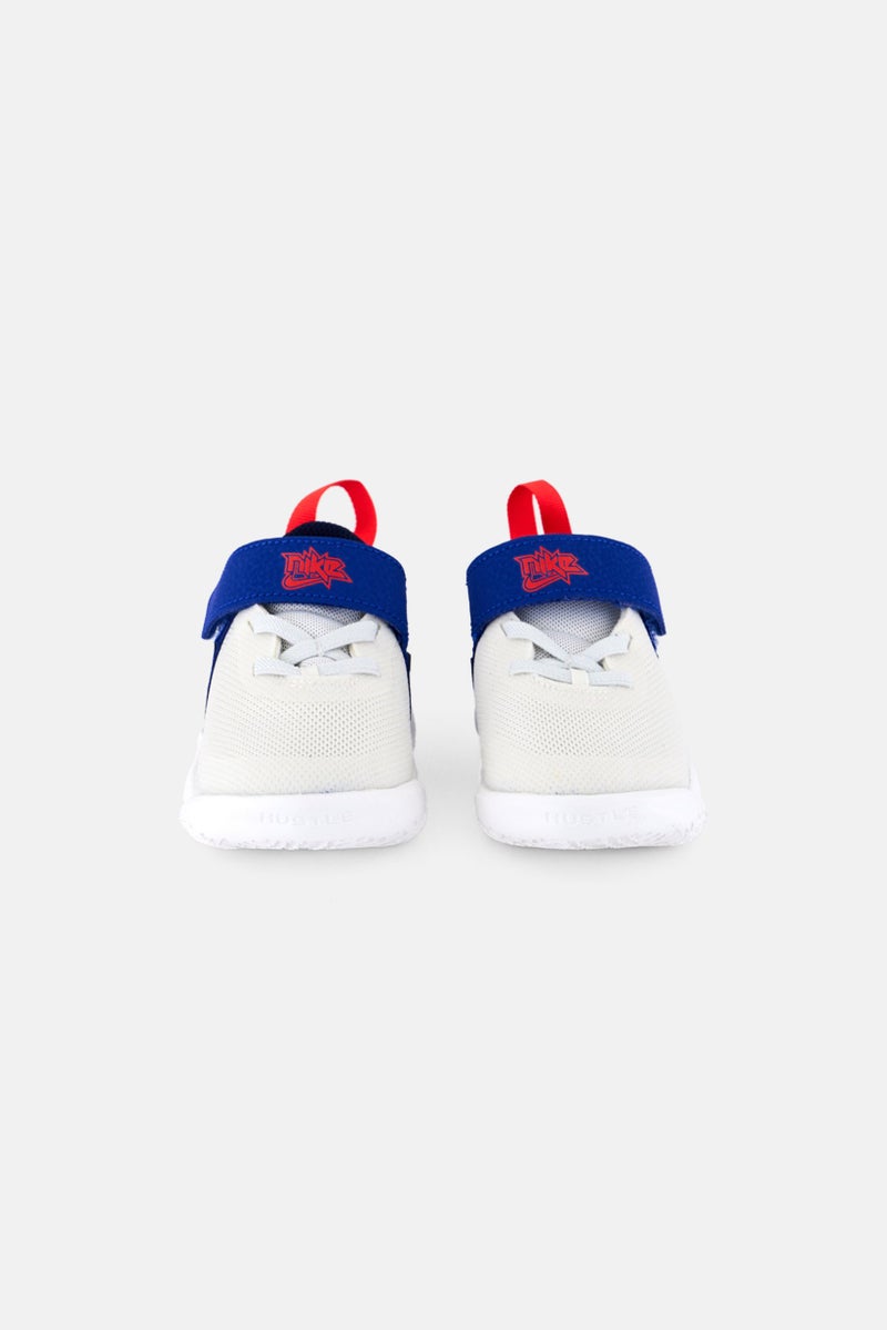 Nike Toddlers Boy Team Hustled D 10 Velcro  Closure Outdoor Shoes, White  - Image 4