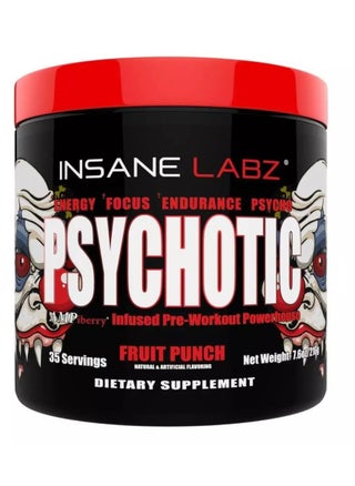 Insane Labz Psychotic, High Stimulant Pre Workout Powder, Extreme Lasting Energy, Focus and Endurance with Beta Alanine, Creatine Monohydrate DMAE, 35 Srvgs (Fruit Punch) - pzsku/ZD9FBF65106206E23C503Z/45/_/1722608516/bb819619-5148-437a-9943-95d855538936