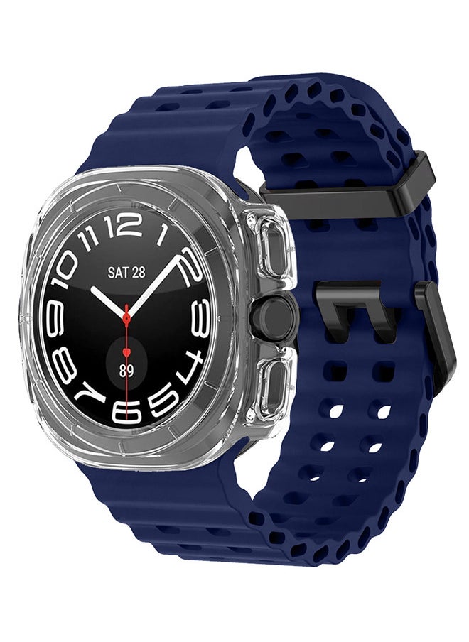 CATANES (for Samsung Galaxy Watch 7 Ultra 47mm) 2 Packs Silicone Band and Case, Soft Ocean Silicone Sport Strap Replacement Accessory  - Image 3