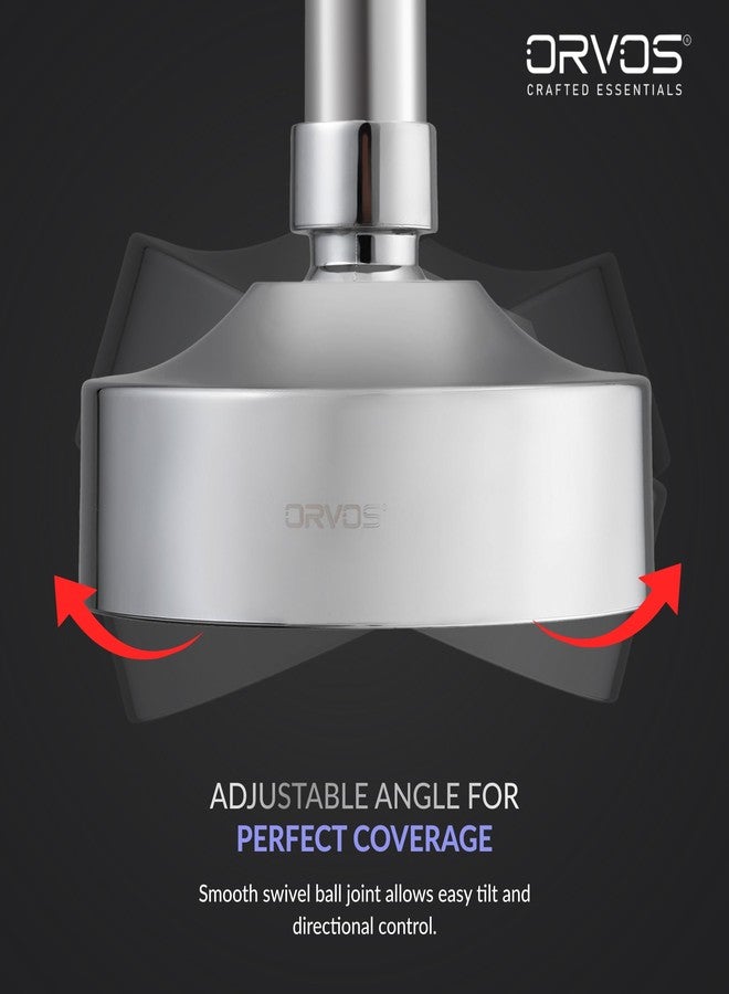 Orvos Overhead shower Single Mode - Orbit, Rounded, Chrome Plated With High Grade Korean ABS material from LG, Black Color, 4x4 inches, head only - Image 2