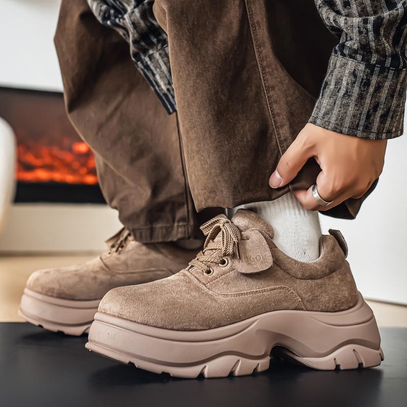 Autumn New Men'S Casual Versatile Derby Shoes Thick-Soled Height-Increasing Large Leather Shoes Fashionable Trendy Men'S Shoes - Image 5