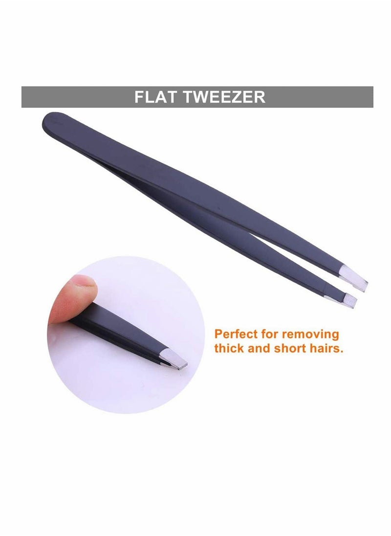 SYOSI CharmCollectio Eyebrow Tweezers Set - 3 Piece Professional Stainless Steel Precision Tweezer for Eyebrows Plucking, Ingrown Hair Remover, Daily Beauty Tool for Women and Men  - Image 3