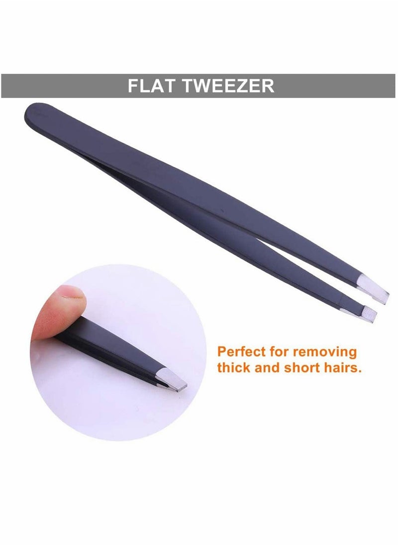 SYOSI CharmCollectio Eyebrow Tweezers Set - 3 Piece Professional Stainless Steel Precision Tweezer for Eyebrows Plucking, Ingrown Hair Remover, Daily Beauty Tool for Women and Men  - Image 5
