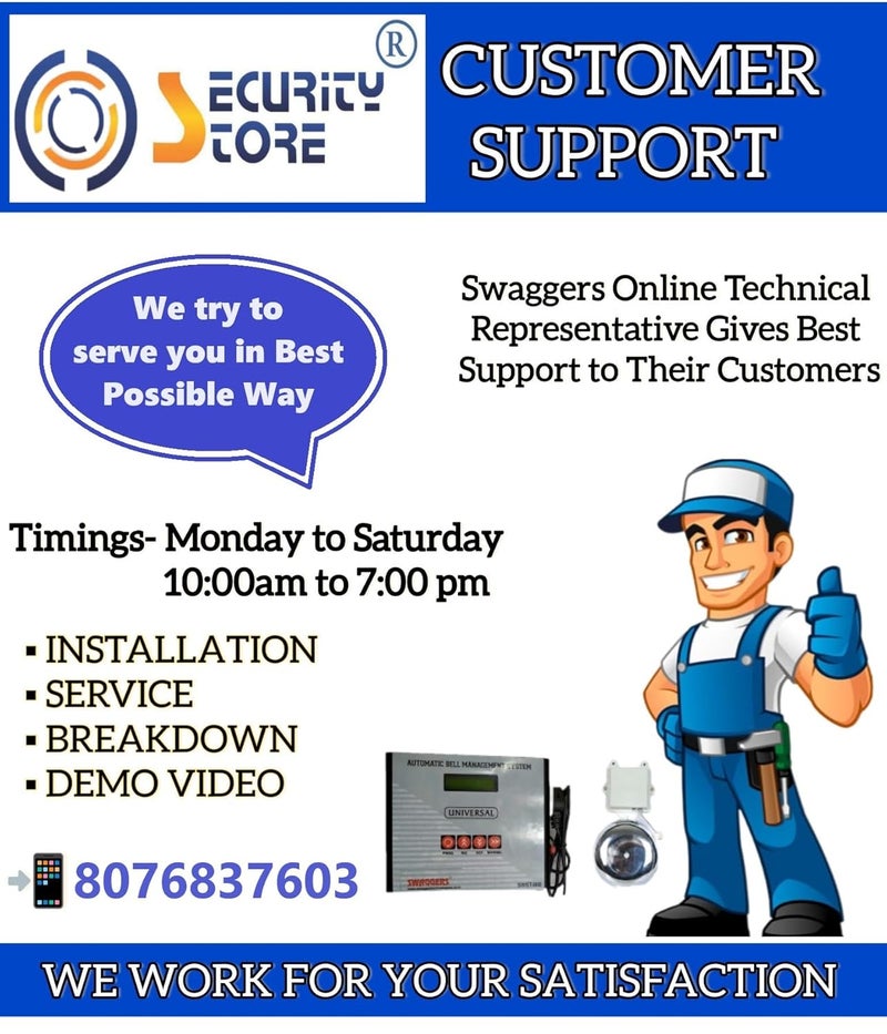 Security Store Store Electronic Bell Management System - Multipurpose Timer with 6 Inch Gong Bell for Schools, Offices, Factories,Godown !! 1 Year Warranty !! - Image 5
