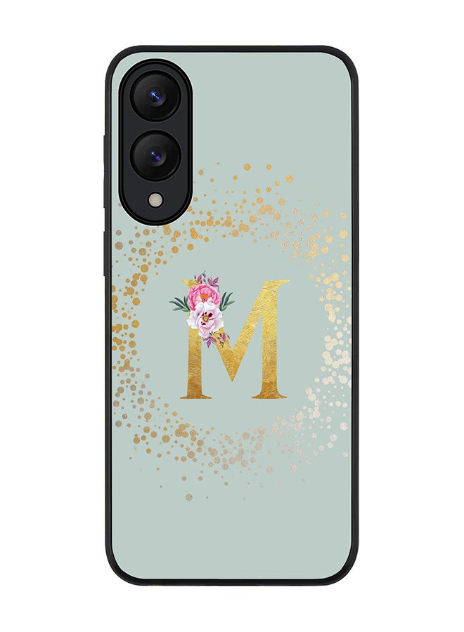 Stylizedd For Samsung Galaxy S25 Edge Case,Slim fit Camera Protection, Shockproof Thin Phone cover  - Custom Monogram Floral - M  (Light Grey )