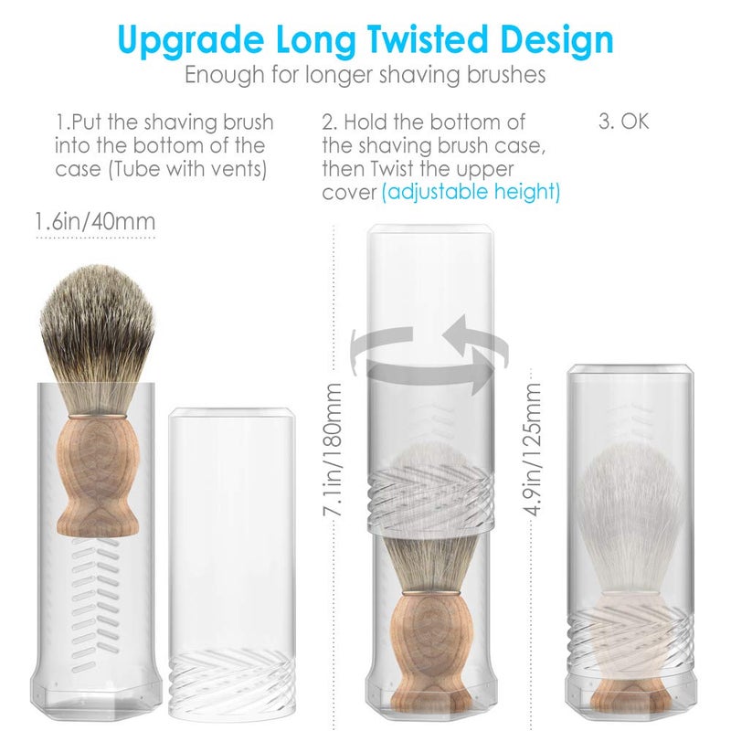 Enerfort Shaving Brush Travel Case, Shave Brush Holder Stand with Adjustable Height Compatible Most of Shaving Brushes (Brush not Included) White - Image 2
