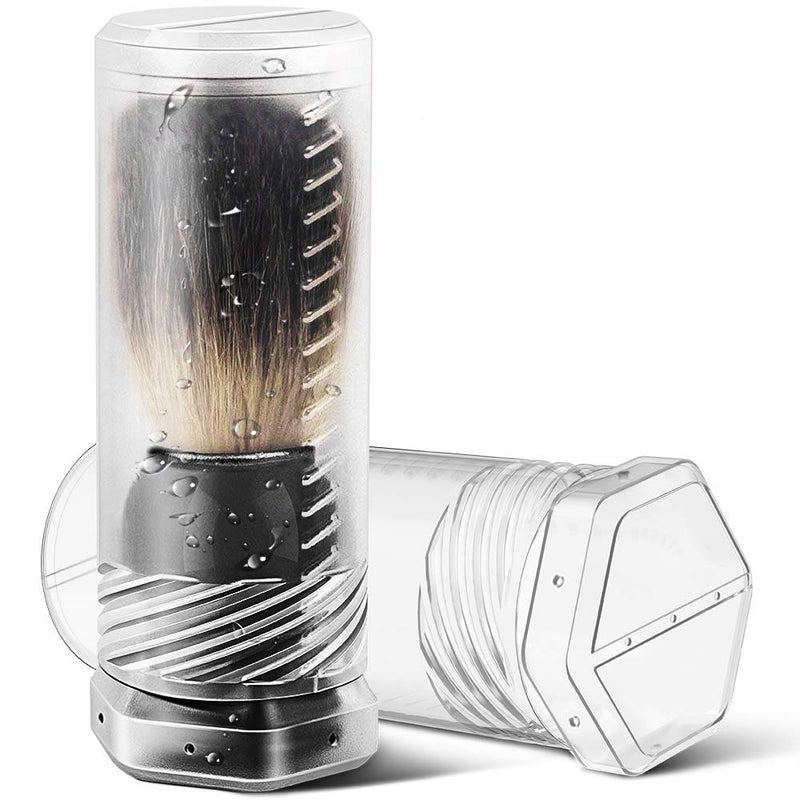 Enerfort Shaving Brush Travel Case, Shave Brush Holder Stand with Adjustable Height Compatible Most of Shaving Brushes (Brush not Included) White - Image 1