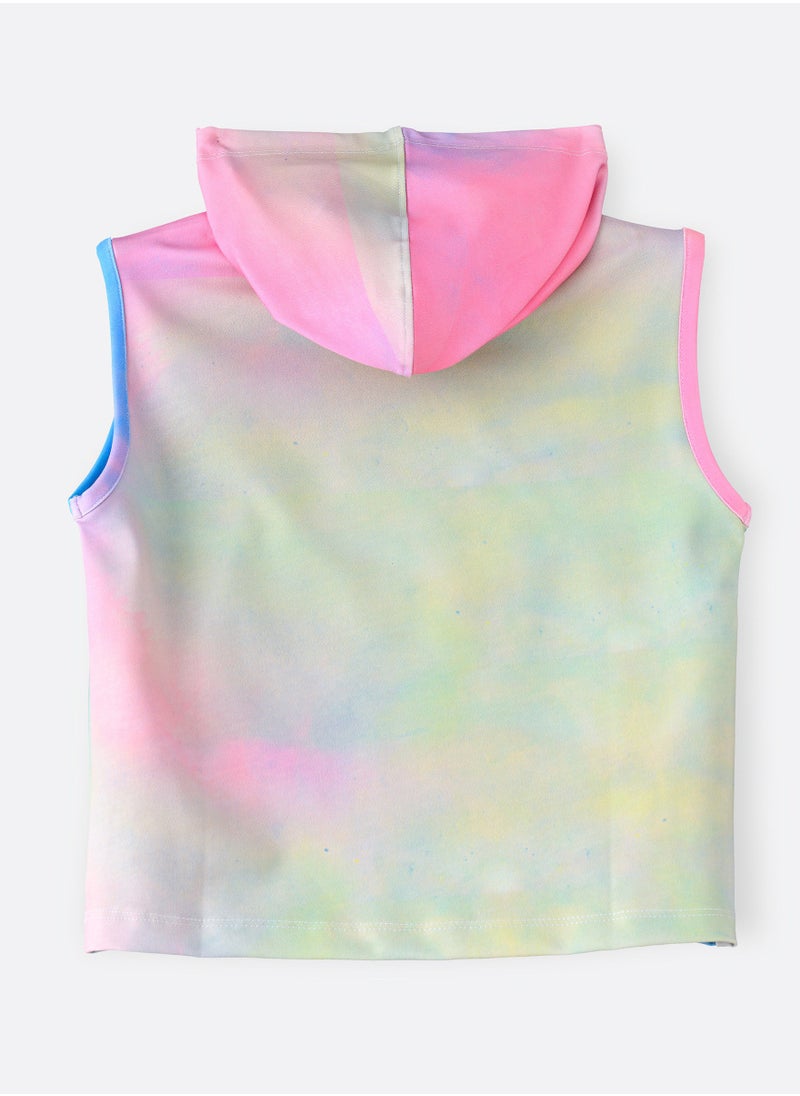 Jelliene Girls Tie-Dye Sleeveless Hoodie  - Image 2