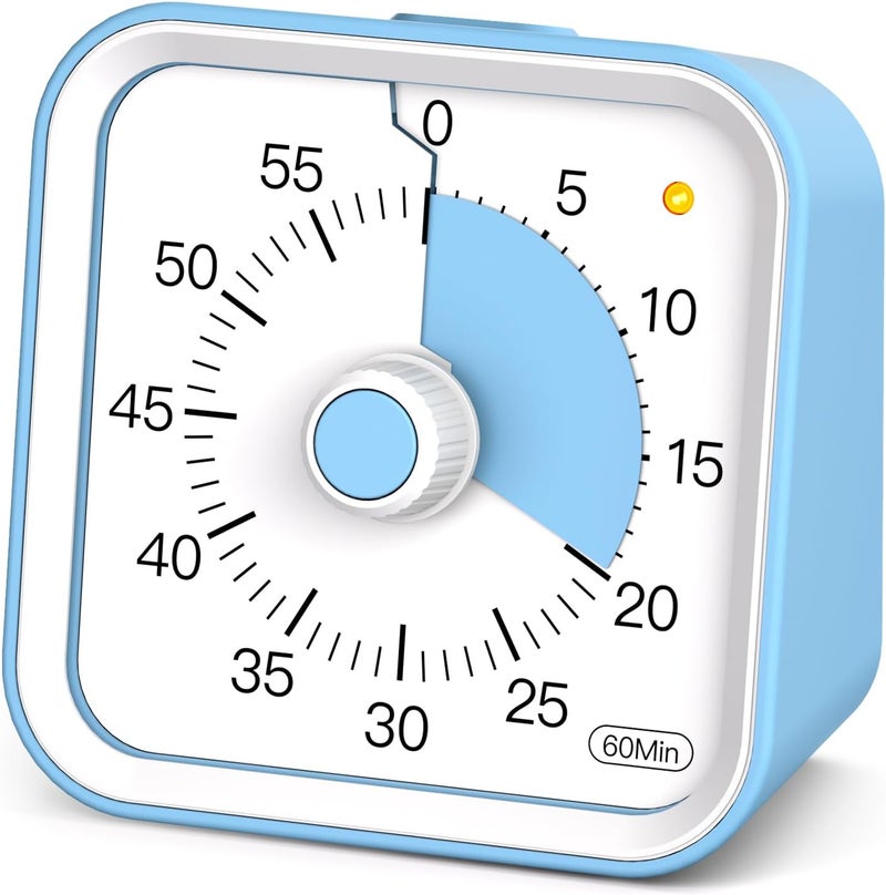 InfPokid Visual Timer with Pause Function for Kids and Adults, Productivity Timer for Study, Teaching, Kitchen Cooking, Office Meetings, Time Management for ADHD (Blue) - Image 1