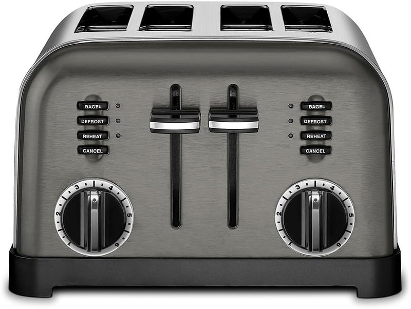 Cuisinart محماص كلاسيكي 4 شريحة CPT-180BKS، أسود/فولاذ مقاوم للصدأ - Image 2