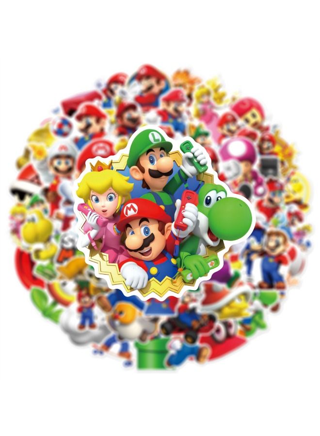 50PCS Supermario Stickers, HD Fine Color Printing, Waterproof Stickers for Laptop,Skateboard, Water Bottles,Computer,Phone,Guitar, Stickers for Kids Teens Adult - Image 4