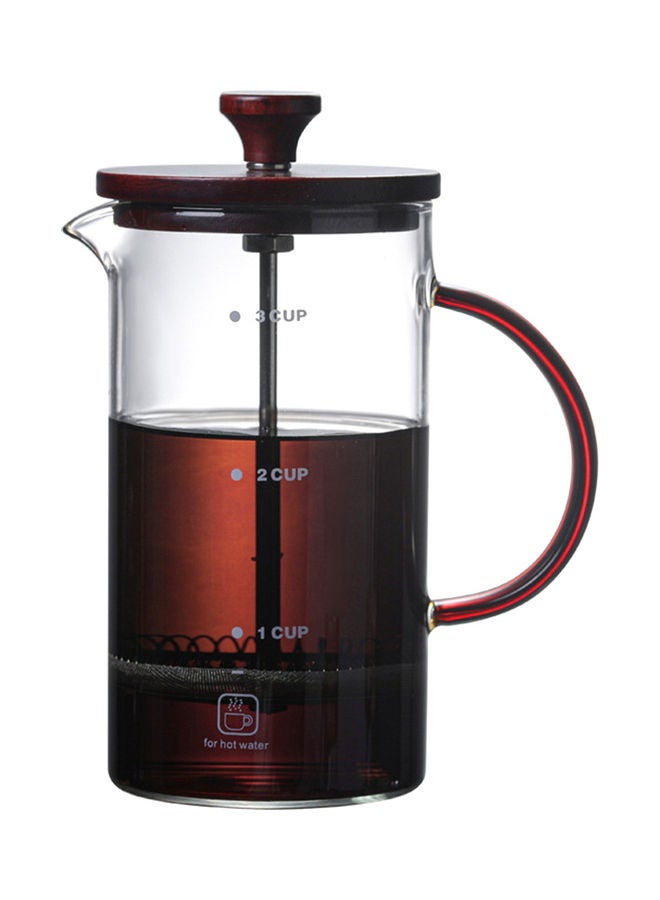 NIBEMINENT French Press Coffee Maker Clear/Red/Black