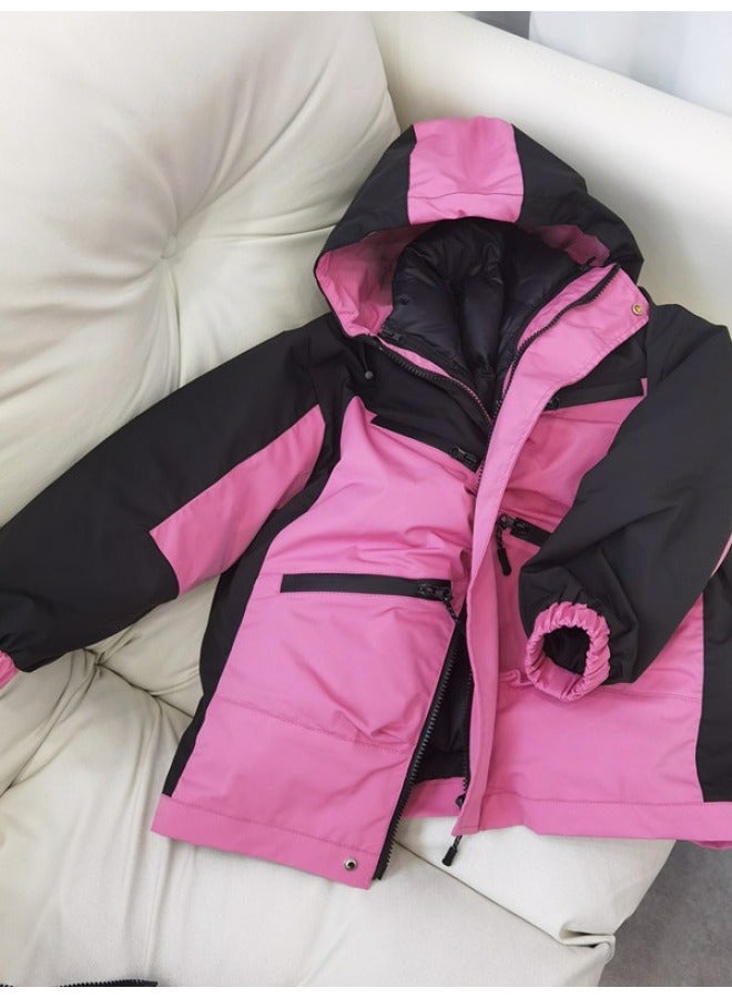 And Winter Detachable Two-piece Down Jacket, Three-proof Windbreaker, White Duck Down Thickened Outdoor Coat