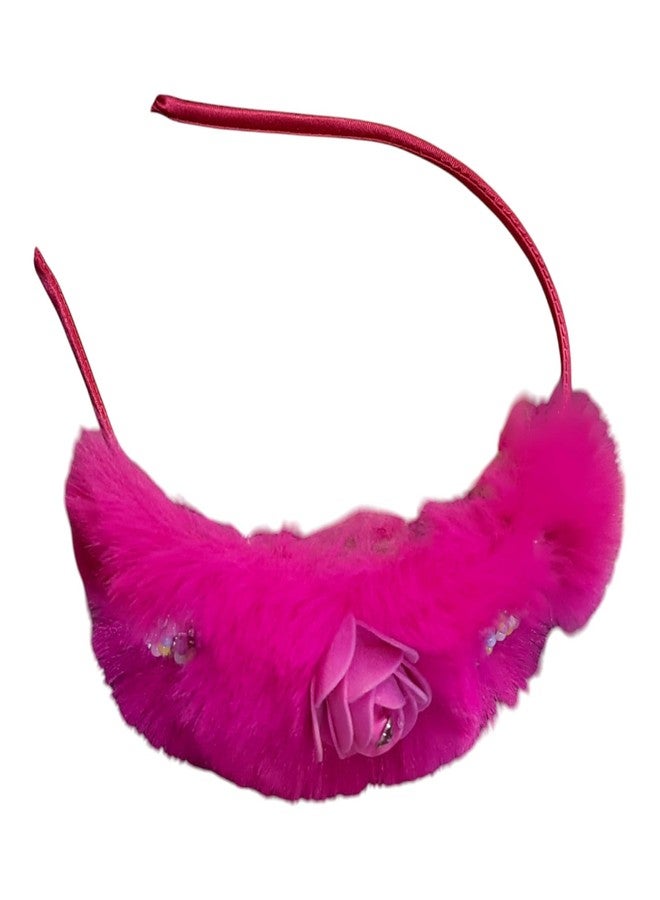 JNiL Headbands Flower Soft Hairbands for Baby Girls Infants Toddlers Hairband Set For Girls (Pink Floral Puff Hairband) - Image 1