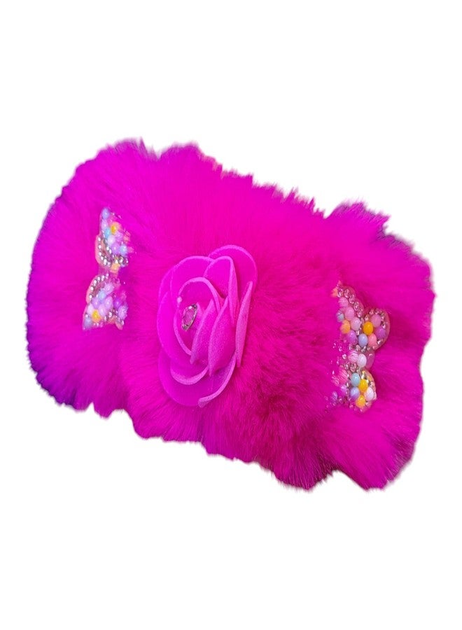 JNiL Headbands Flower Soft Hairbands for Baby Girls Infants Toddlers Hairband Set For Girls (Pink Floral Puff Hairband) - Image 2