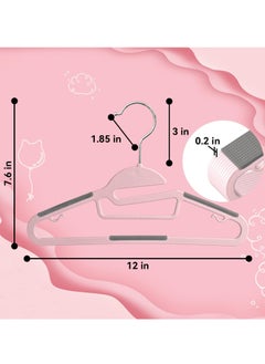 Red Dot Gift 50 Pack of Non-Slip Kids Hangers, Plastic Hangers, S-Slide 12″ (30cm) with 360° Swivel Hook Space Saving for Children Closet.  - Image 2