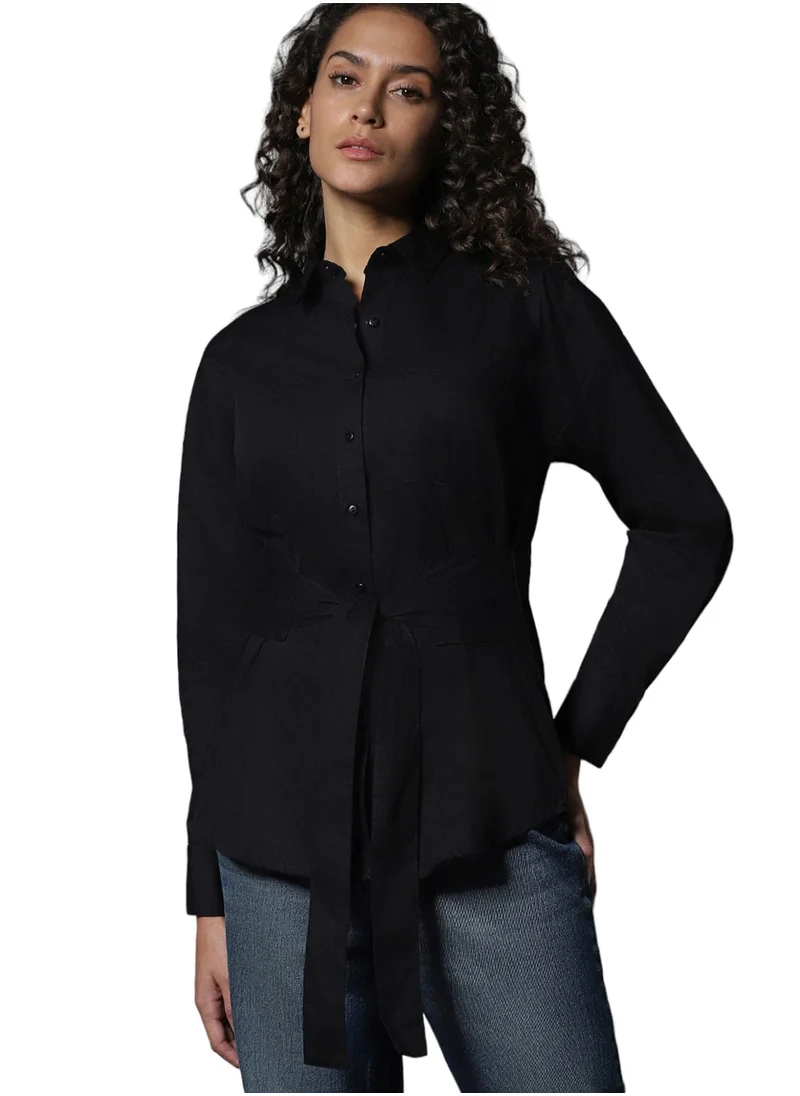 HIGH STAR Solid Boxy Longline Shirts for Women