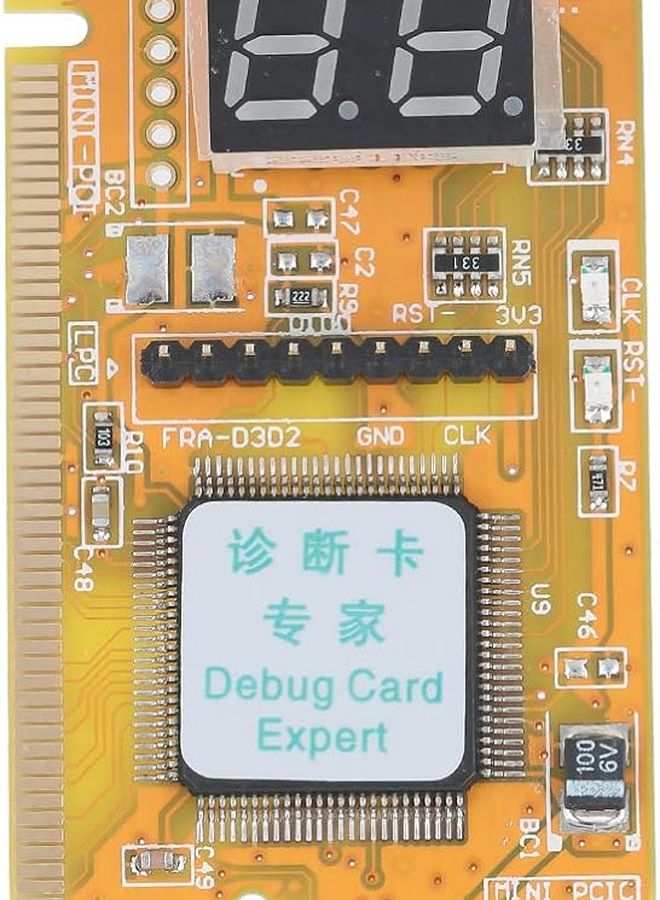 Yellow ABS 3 in 1 Type C Debug Card Laptop Diagnostic Card with Mini PCI E LPC Interface for Motherboard Testing - Image 1