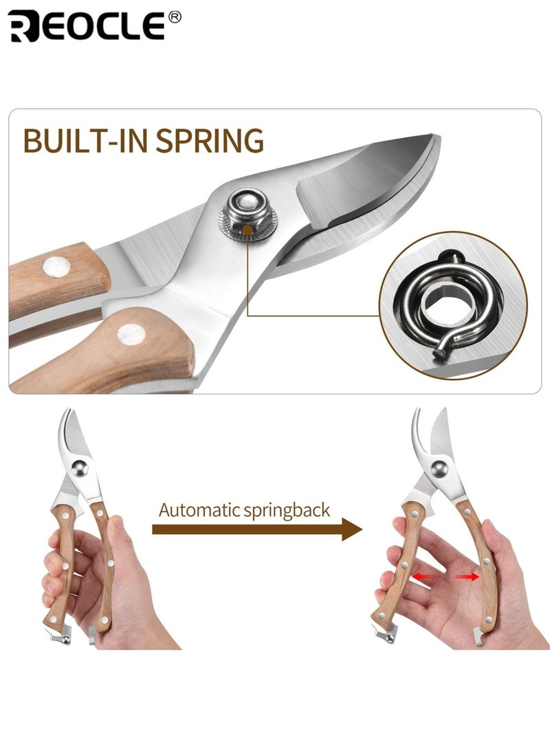 ريوكل المقصات الخشب مقبض حديقة القص كيت نبات التقليم مقص حديقة القاطع زهرة مقصات اليد شجرة القص السيكاتير قص القص للبستنة أدوات البستنة المريحة هدية البستانيين - Image 3